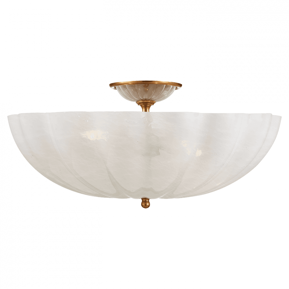 Visual Comfort Signature Rosehill Semi-Flush Mount Hand-Rubbed Antique Brass