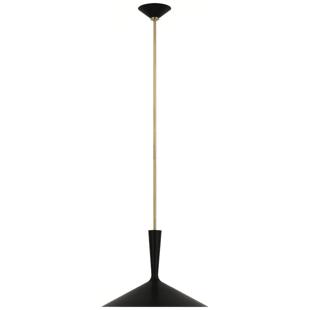 Visual Comfort Signature Rosetta Large Pendant Matte Black and Hand-Rubbed Antique Brass