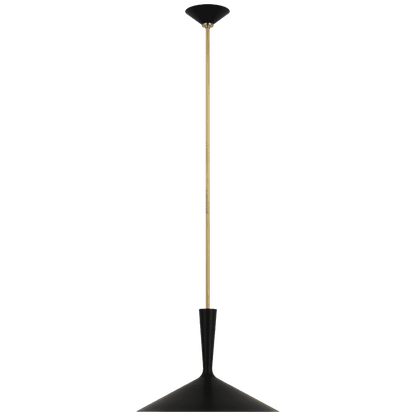 Visual Comfort Signature Rosetta Large Pendant Matte Black and Hand-Rubbed Antique Brass