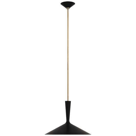 Visual Comfort Signature Rosetta Large Pendant Matte Black and Hand-Rubbed Antique Brass