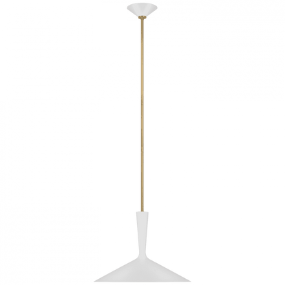 Visual Comfort & Co. Signature Collection Rosetta Large Pendant, 1-Light, LED, Matte White, Hand-Rubbed Antique Brass, 18"W (ARN 5541WHT/HAB D03RJ)