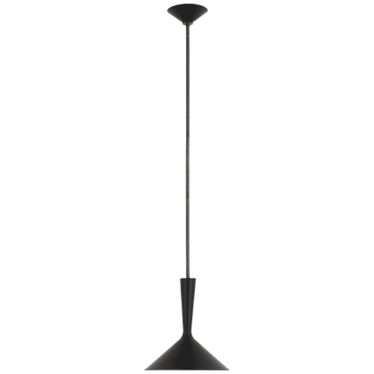 Visual Comfort Signature Rosetta Medium Pendant Matte Black and Polished Nickel