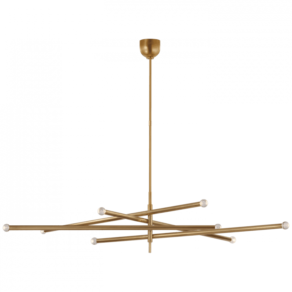 Visual Comfort Signature Rousseau Oversized Articulating Chandelier Antique-Burnished Brass