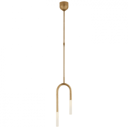 Visual Comfort Signature Rousseau Small Asymmetric Pendant Antique-Burnished Brass