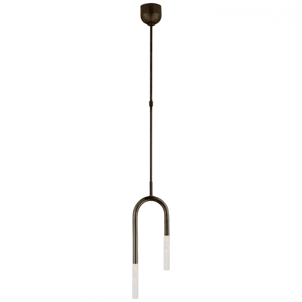 Visual Comfort Signature Rousseau Small Asymmetric Pendant Polished Nickel