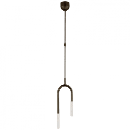 Visual Comfort Signature Rousseau Small Asymmetric Pendant Polished Nickel