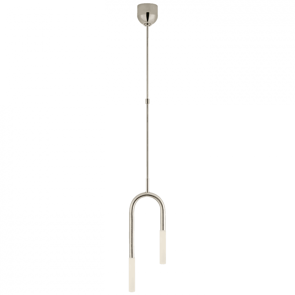 Visual Comfort Signature Rousseau Small Asymmetric Pendant Polished Nickel