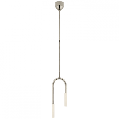 Visual Comfort Signature Rousseau Small Asymmetric Pendant Polished Nickel