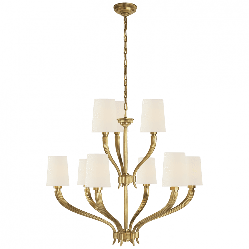 Visual Comfort Signature Ruhlmann 2-Tier Chandelier Polished Nickel