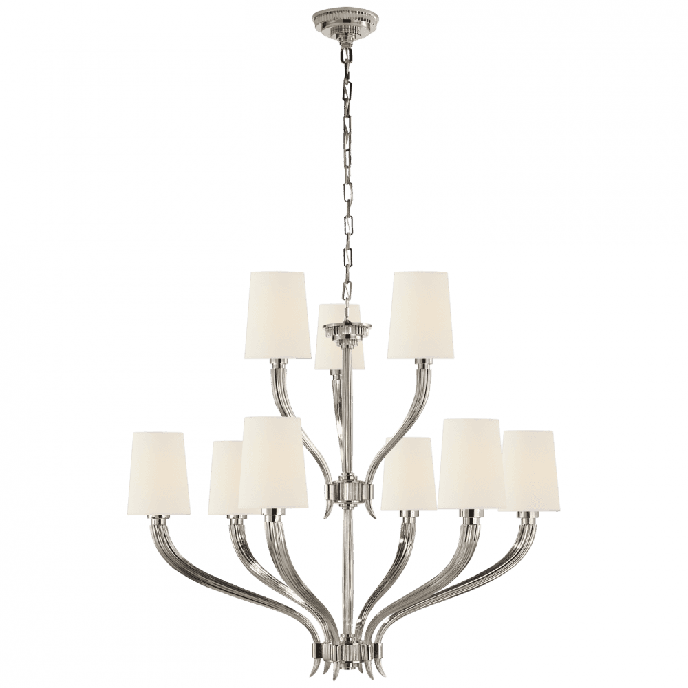 Visual Comfort Signature Ruhlmann 2-Tier Chandelier Bronze