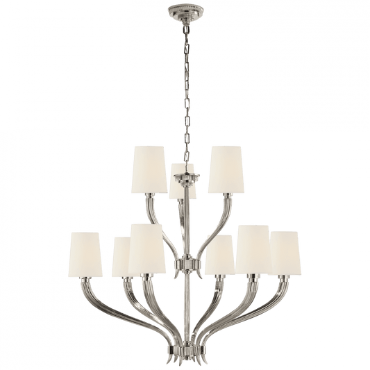 Visual Comfort Signature Ruhlmann 2-Tier Chandelier Bronze