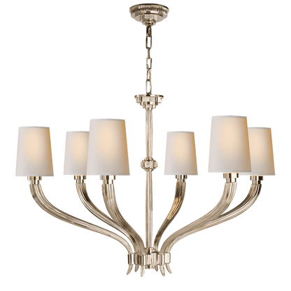 Visual Comfort Signature Ruhlmann Large Chandelier Polished Nickel