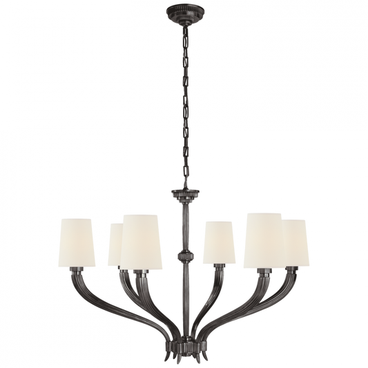 Visual Comfort Signature Ruhlmann Large Chandelier Antique-Burnished Brass
