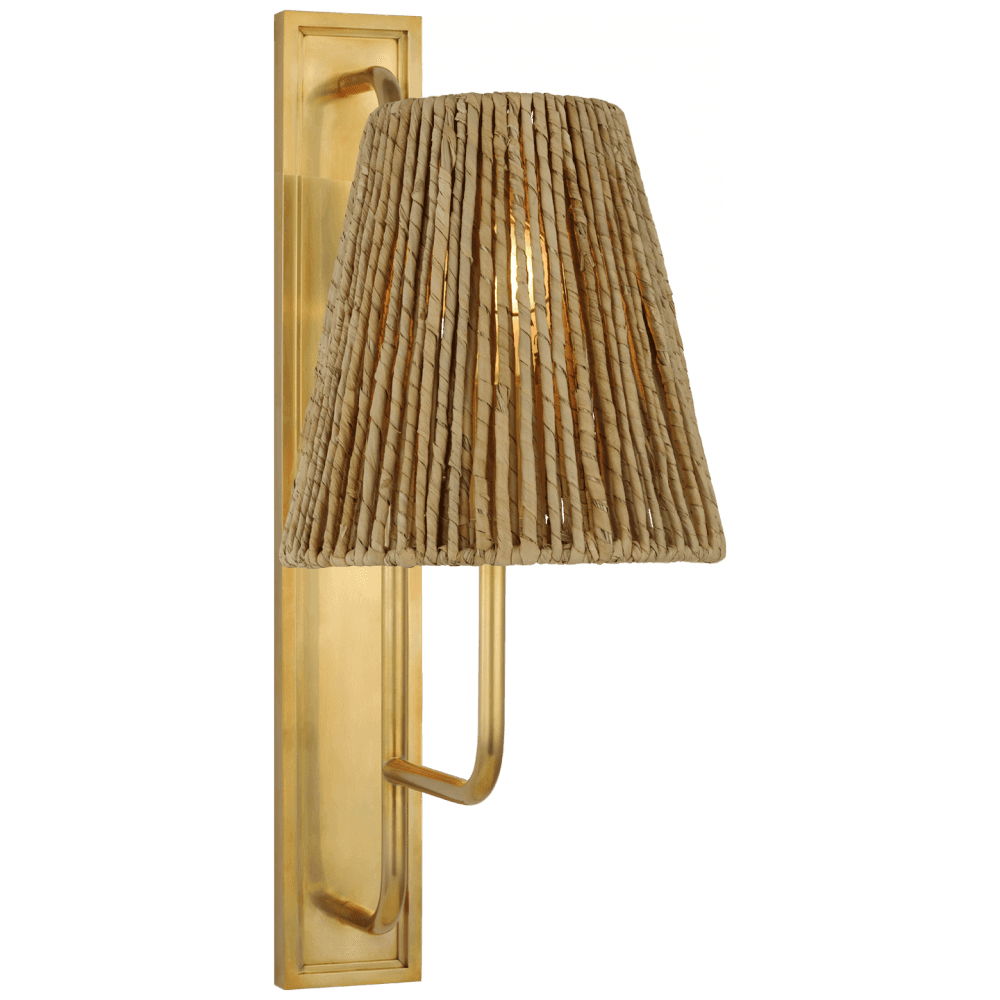 Visual Comfort Signature Rui Tall Wall Sconce Hand-Rubbed Antique Brass