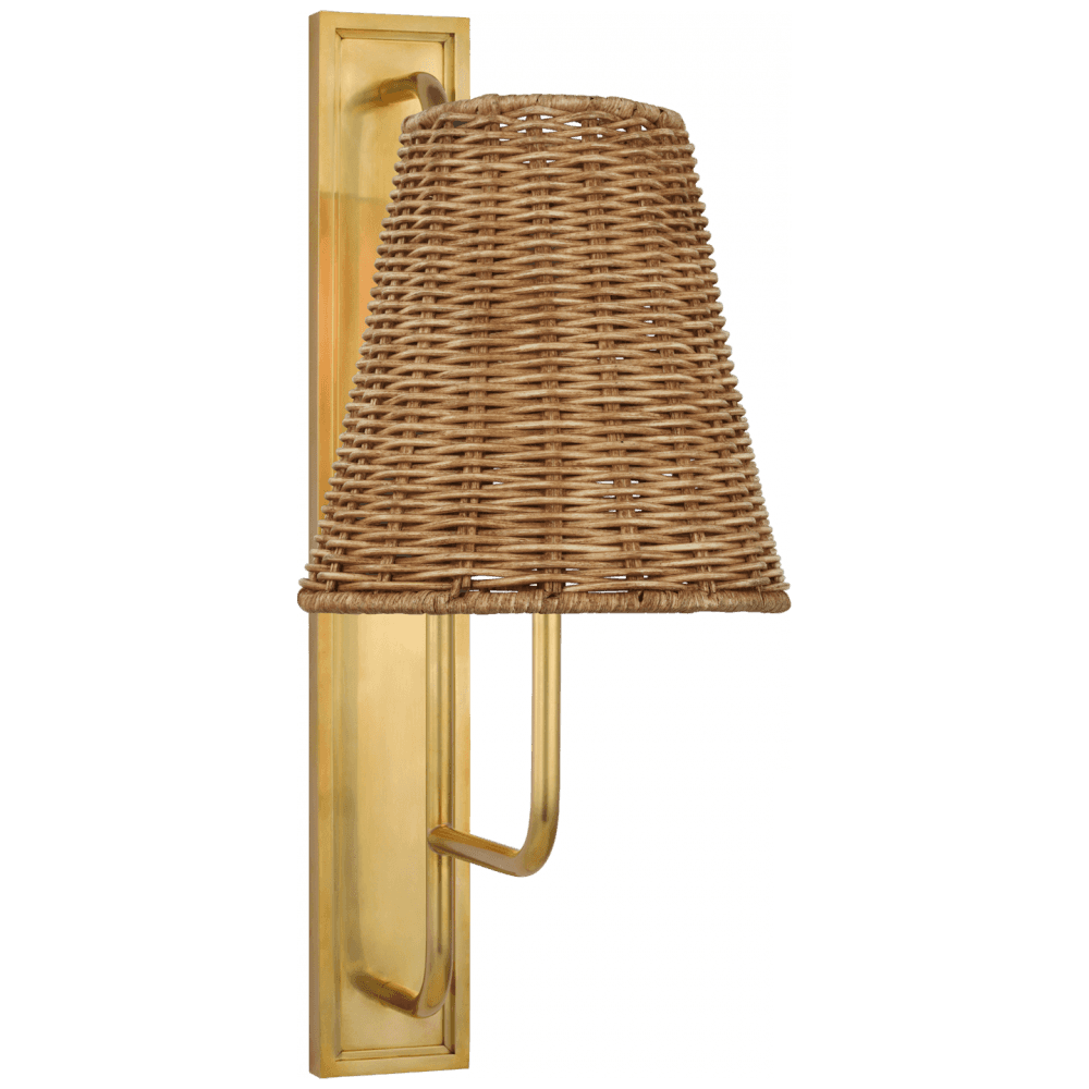Visual Comfort Signature Rui Tall Wall Sconce Hand-Rubbed Antique Brass