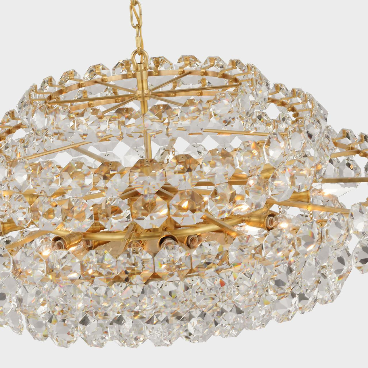 Visual Comfort Signature Sanger Large Chandelier Hand-Rubbed Antique Brass