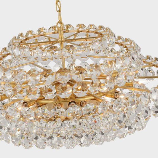 Visual Comfort Signature Sanger Large Chandelier Hand-Rubbed Antique Brass