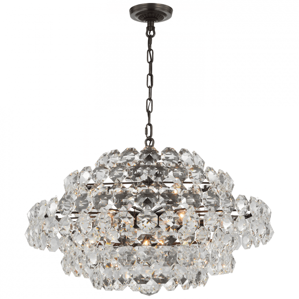 Visual Comfort Signature Sanger Small Chandelier Hand-Rubbed Antique Brass