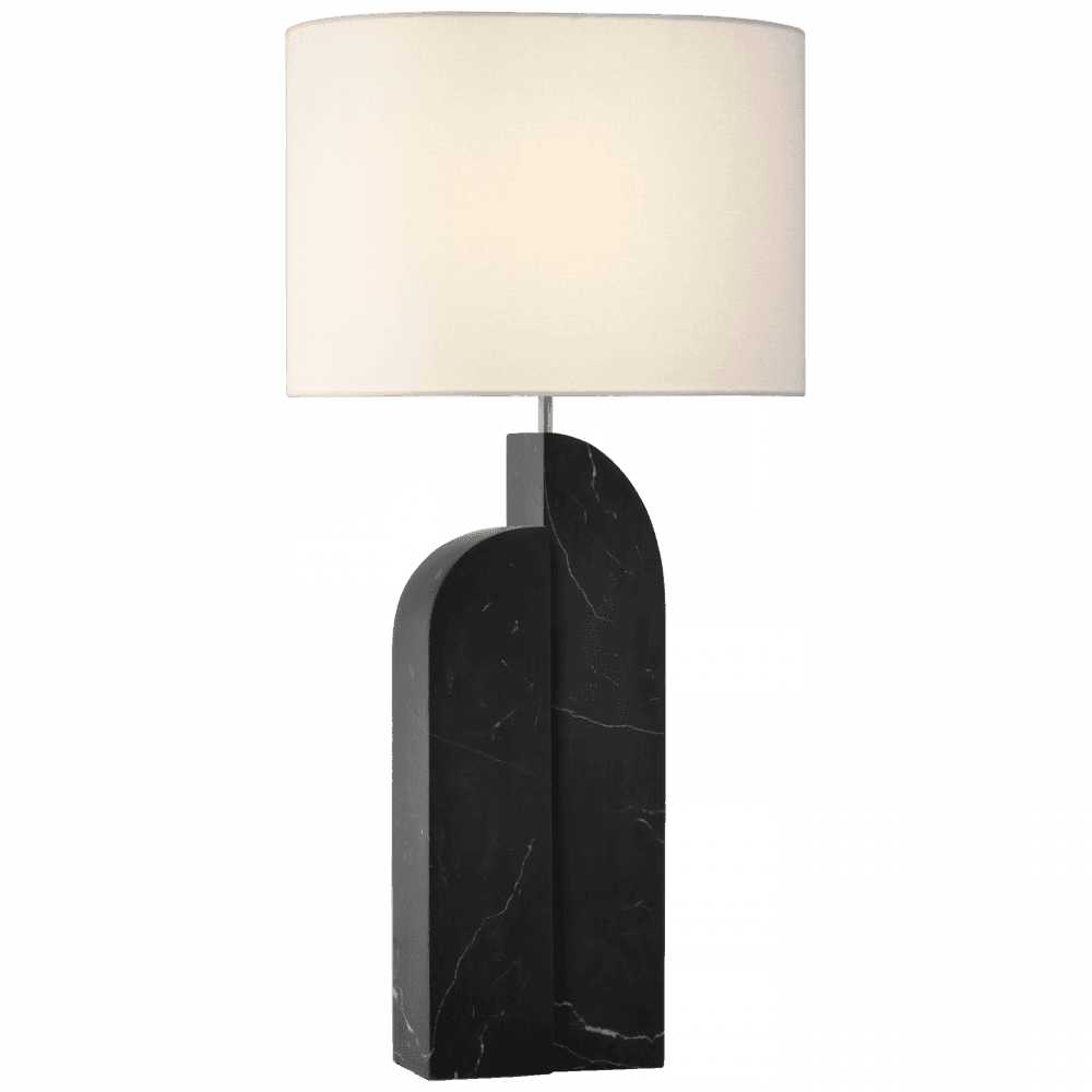 Visual Comfort Signature Savoye Large Left Table Lamp Black Marble