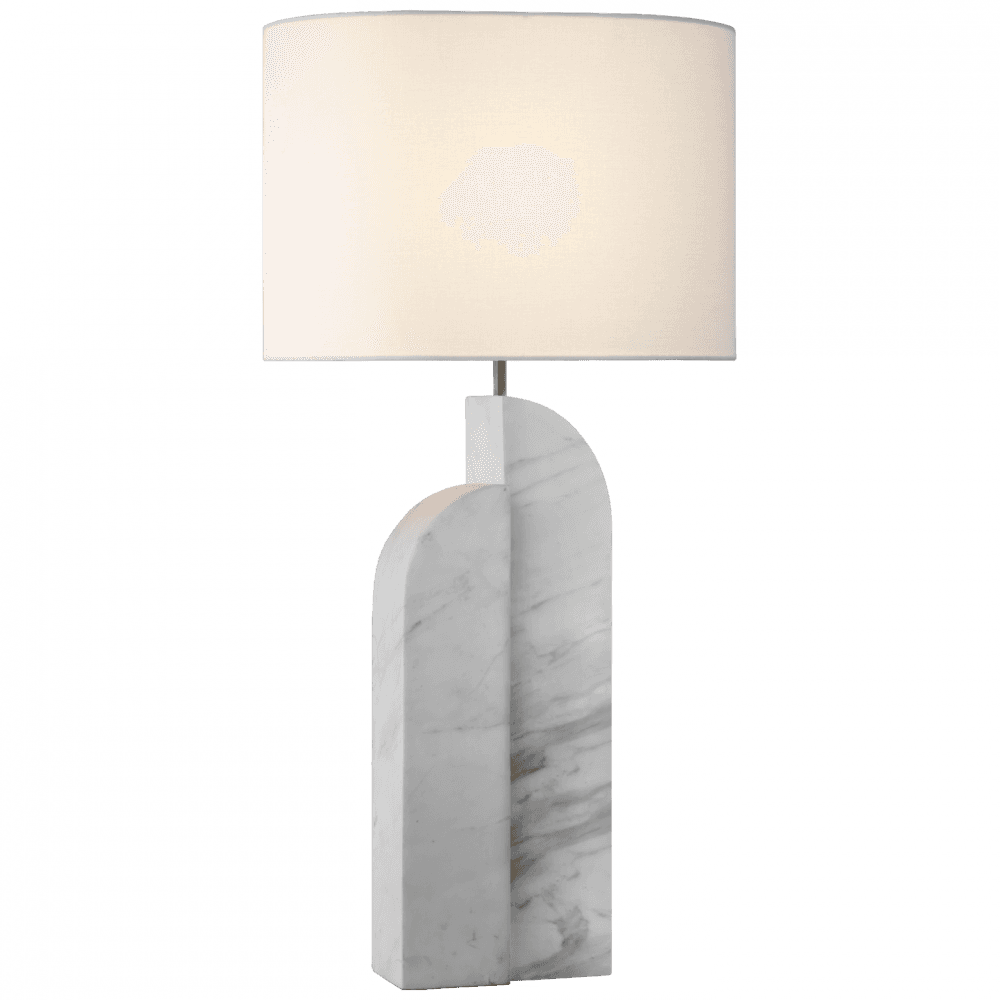 Visual Comfort Signature Savoye Large Left Table Lamp White Marble