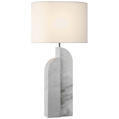 Visual Comfort Signature Savoye Large Left Table Lamp White Marble