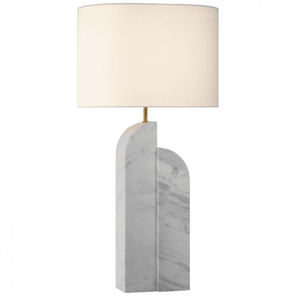 Visual Comfort Signature Savoye Large Right Table Lamp White Marble