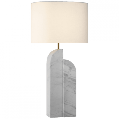 Visual Comfort Signature Savoye Large Right Table Lamp White Marble