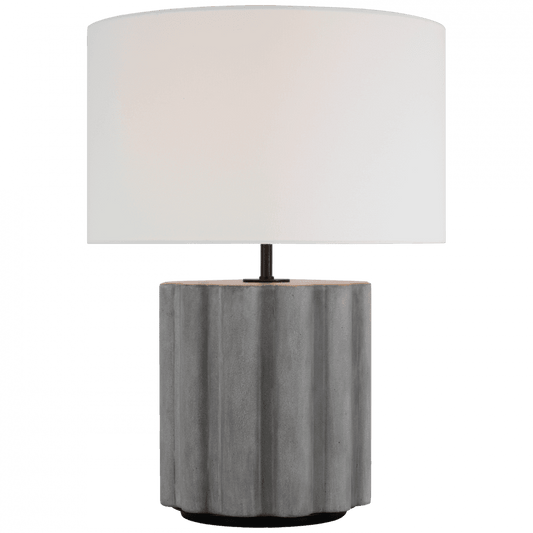 Visual Comfort Signature Scioto Medium Table Lamp Oyster Stained Concrete