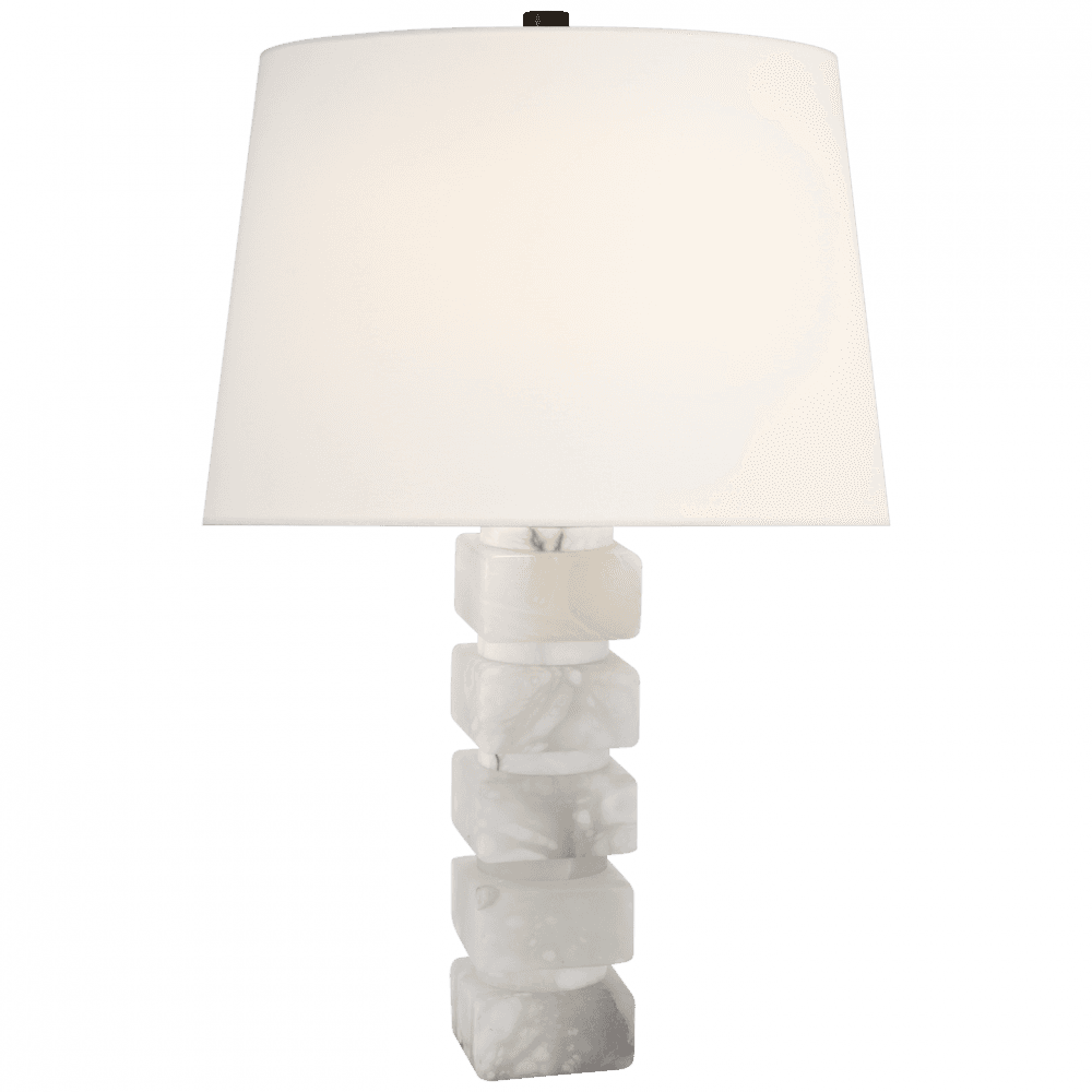 Visual Comfort Signature Signature Square Chunky Stacked Table Lamp Alabaster