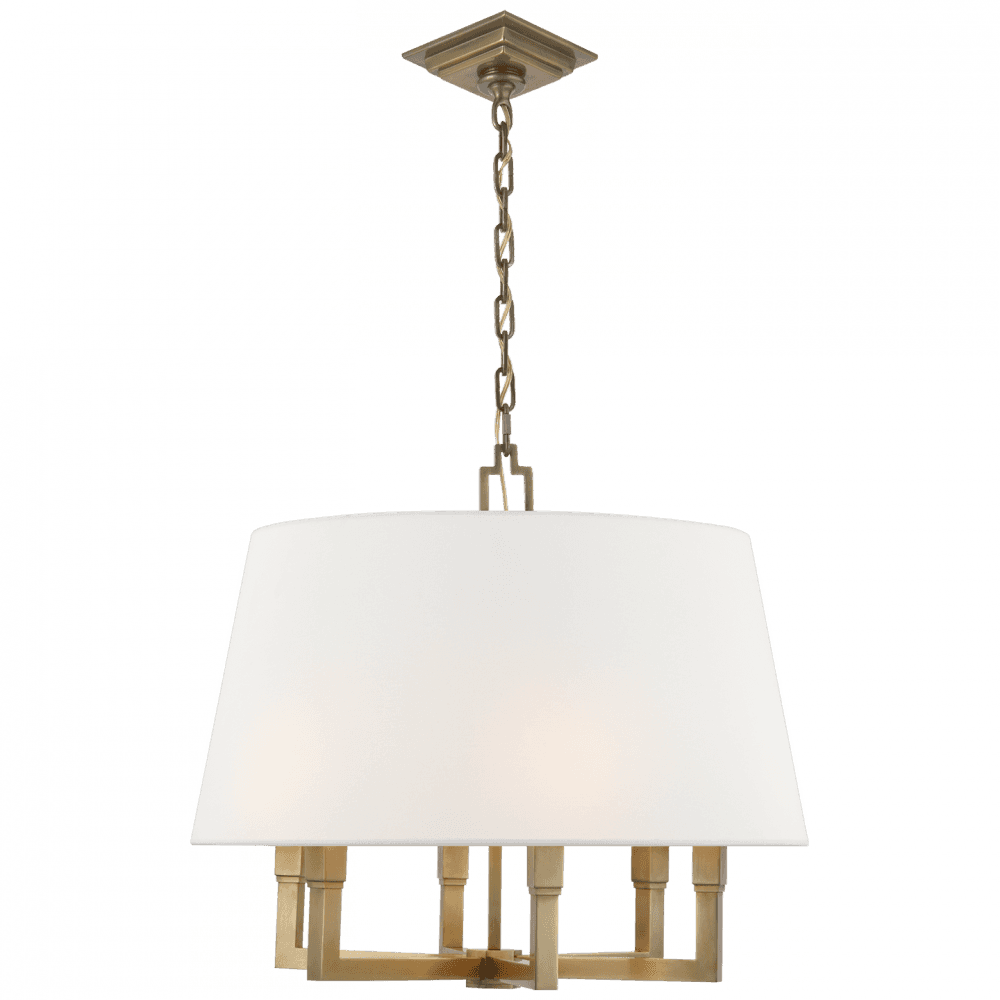 Visual Comfort Signature Signature Square Tube Hanging Shade Hand-Rubbed Antique Brass