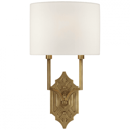 Visual Comfort Signature Silhouette Fretwork Wall Sconce Hand-Rubbed Antique Brass