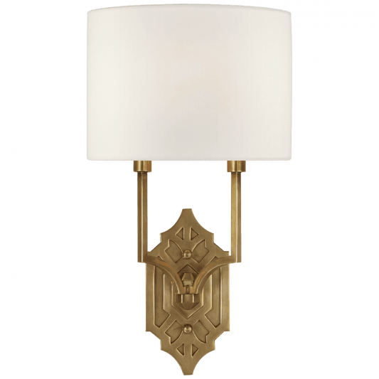 Visual Comfort Signature Silhouette Fretwork Wall Sconce Hand-Rubbed Antique Brass