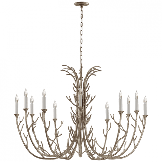 Visual Comfort Signature Silva Chandelier Burnished Silver Leaf