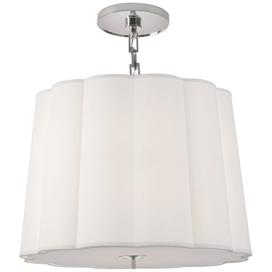 Visual Comfort Signature Simple Simple Scallop Large Hanging Shade Soft Silver