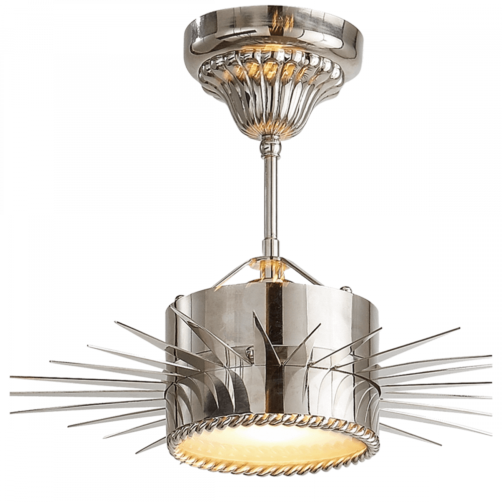 Visual Comfort Signature Soleil Semi-Flush Mount Polished Nickel