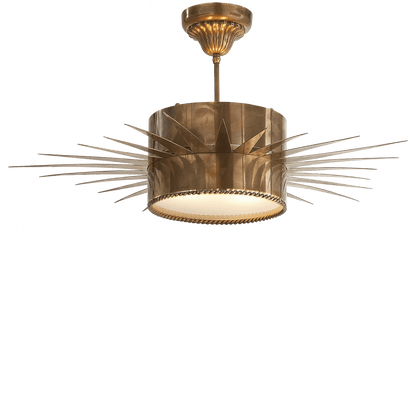 Visual Comfort Signature Soleil Semi-Flush Mount Hand-Rubbed Antique Brass