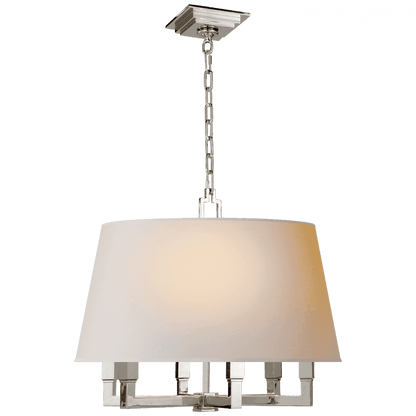 Visual Comfort & Co. Signature Collection Square Tube Chandelier, 6-Light, Polished Nickel, 24"W (SL 5820PN-NP 2CQJN)