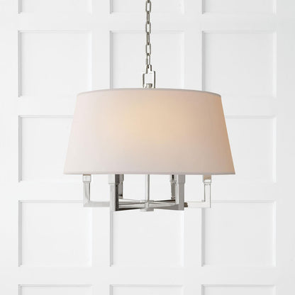 Visual Comfort & Co. Signature Collection Square Tube Chandelier, 6-Light, Polished Nickel, 24"W (SL 5820PN-NP 2CQJN)