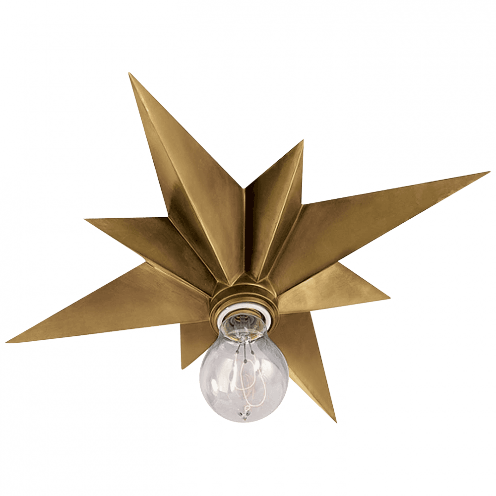 Visual Comfort Signature Star Flush Mount Hand-Rubbed Antique Brass