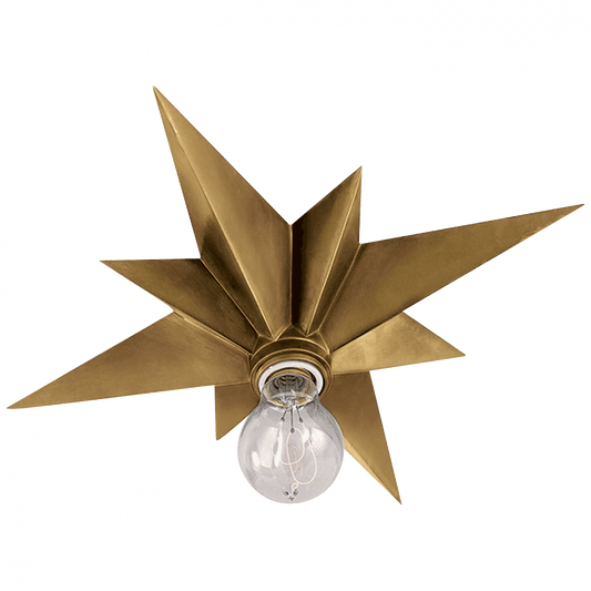 Visual Comfort Signature Star Flush Mount Hand-Rubbed Antique Brass