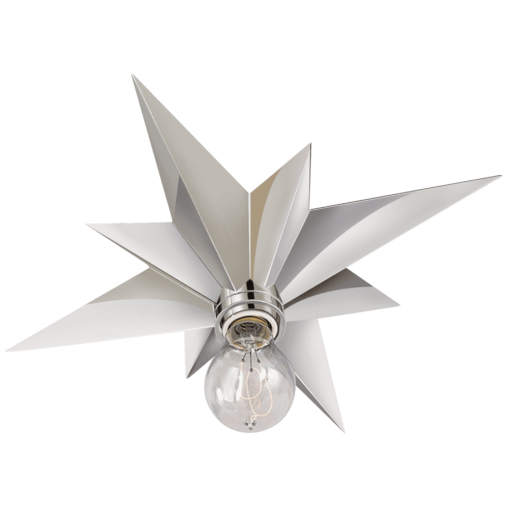 Visual Comfort Signature Star Flush Mount Polished Nickel