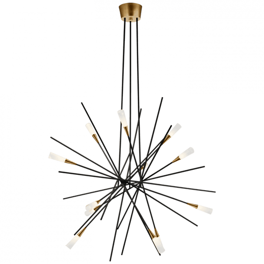 Visual Comfort & Co. Signature Collection Stellar Large Chandelier, 1-Light, LED, Brass, 38.25"W (CHC 5600BLK CPZTZ)