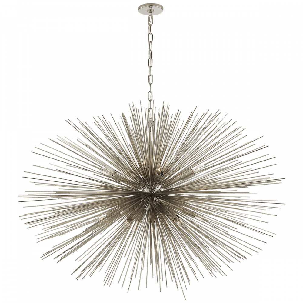 Visual Comfort & Co. Signature Collection Strada Chandelier, 20-Light, Polished Nickel, 50"W (KW 5075PN 2UZWU)