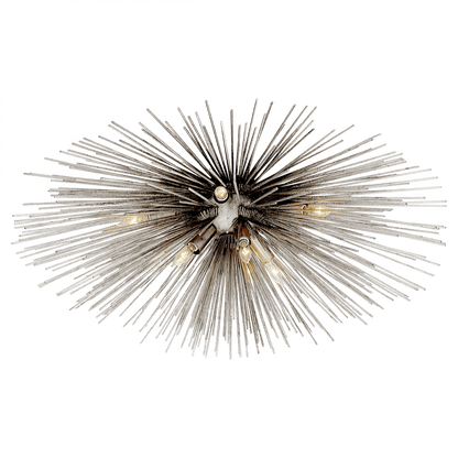 Visual Comfort Signature Strada Flush Mount Burnished Silver Leaf