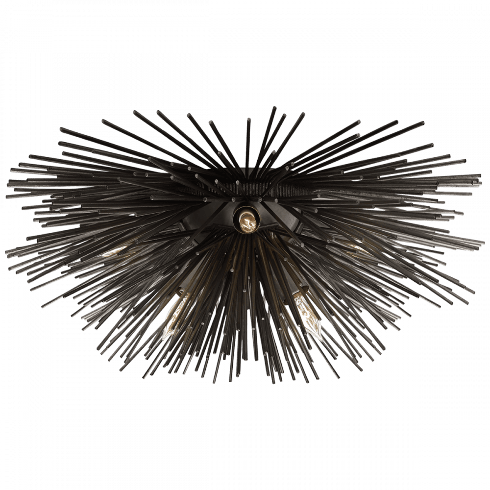 Visual Comfort Signature Strada Flush Mount Aged Iron