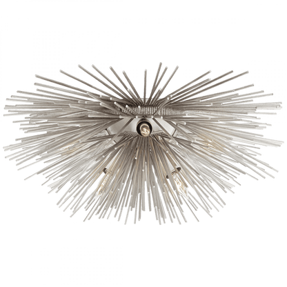 Visual Comfort Signature Strada Flush Mount Burnished Silver Leaf