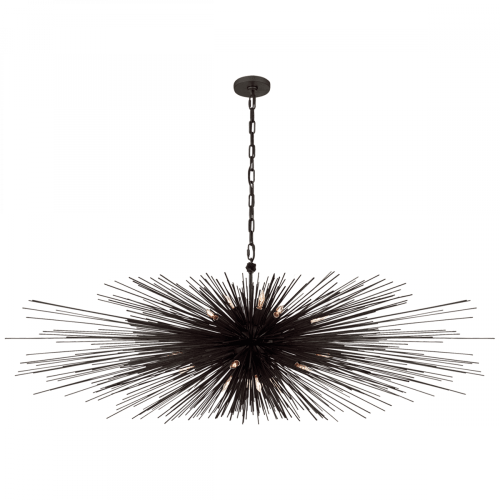 Visual Comfort Signature Strada Linear Chandelier Aged Iron
