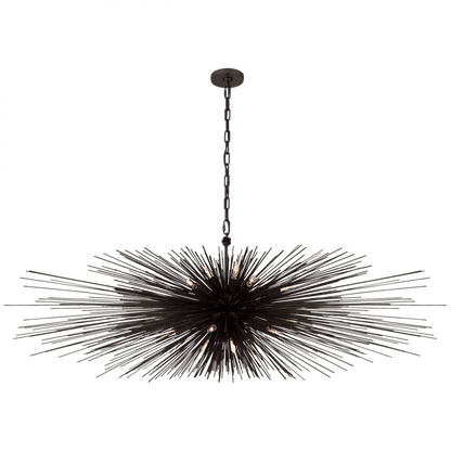 Visual Comfort Signature Strada Linear Chandelier Aged Iron