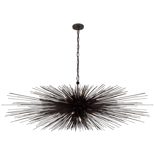 Visual Comfort Signature Strada Linear Chandelier Aged Iron