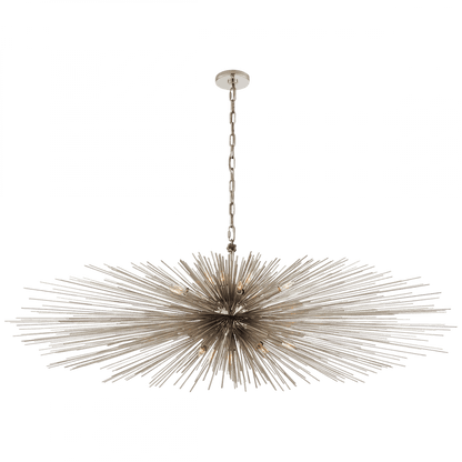 Visual Comfort & Co. Signature Collection Strada Linear Chandelier, 16-Light, Polished Nickel, 60"W (KW 5182PN CLY53)